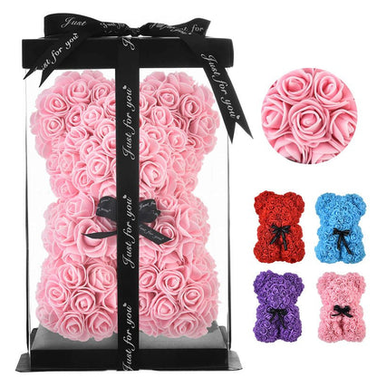 best Valentine's Day Gift Rose Bear Eternal Flower Rose Teddy Bear PE Foam Bear 25cm Valentines Day Other shop online at M2K Trends for gift