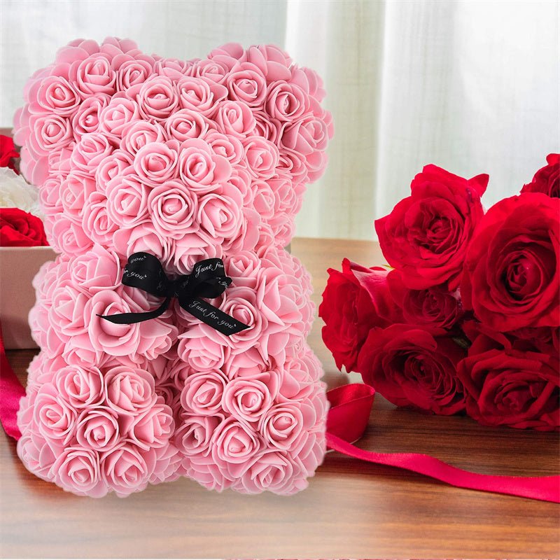 best Valentine's Day Gift Rose Bear Eternal Flower Rose Teddy Bear PE Foam Bear 25cm Valentines Day Other shop online at M2K Trends for gift