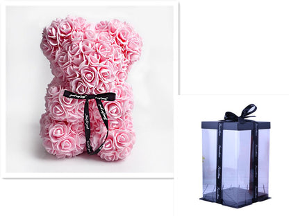 best Valentine's Day Gift Rose Bear Eternal Flower Rose Teddy Bear PE Foam Bear 25cm Valentines Day Other shop online at M2K Trends for gift