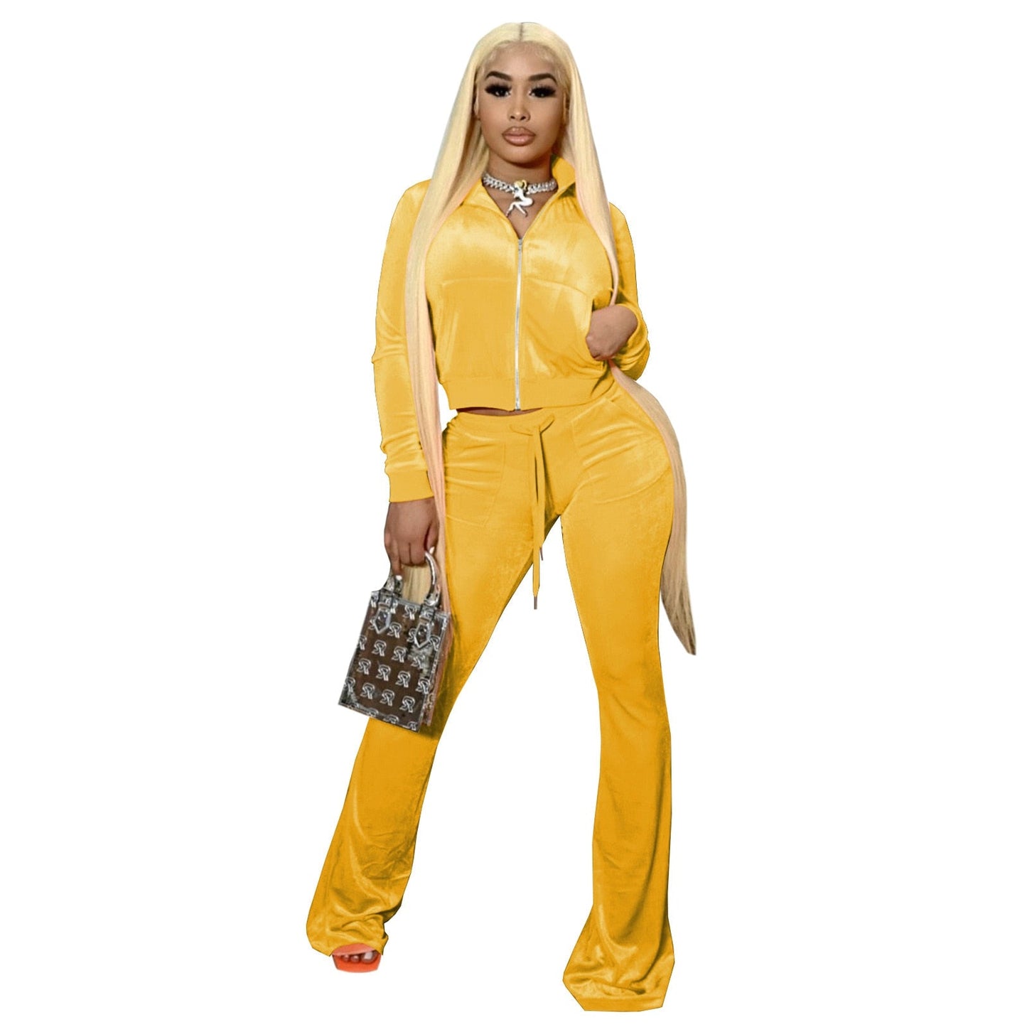 best Velvet Tracksuit Women Set Casual Sport Jogging Two Piece Set Zip Sporty Jacket Top+Pants Brief Sets Streetwear Matching Outfits 0 shop online at M2K Trends for