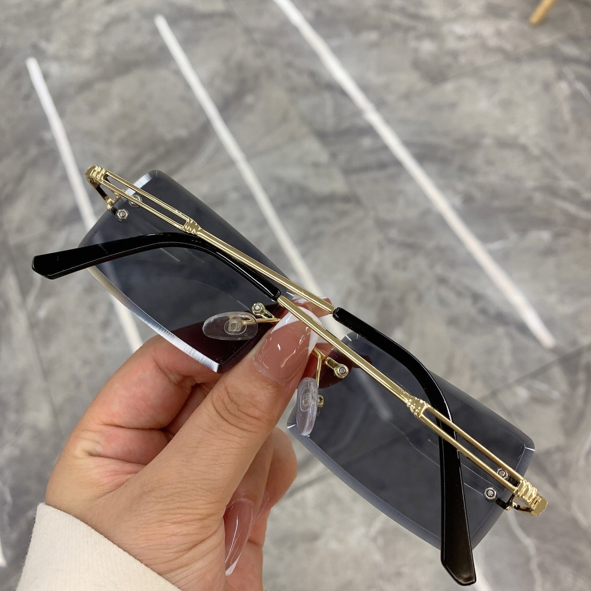 best Vintage Fashion 2021 New Sunglasses Rimless Frameless Rectangle Shades Gradient UV400 Summer Traveling Sun Glasses for Women 0 shop online at M2K Trends for