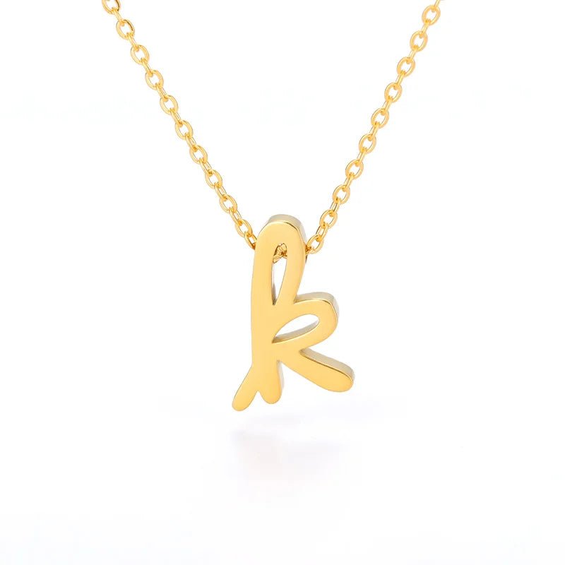 best Vintage Tiny Initial Letter Necklaces For Women Stainless Steel Old English Letter Necklace Birthday Gothic Jewelry Gift Femme shop online at M2K Trends for