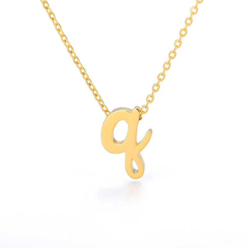 best Vintage Tiny Initial Letter Necklaces For Women Stainless Steel Old English Letter Necklace Birthday Gothic Jewelry Gift Femme shop online at M2K Trends for