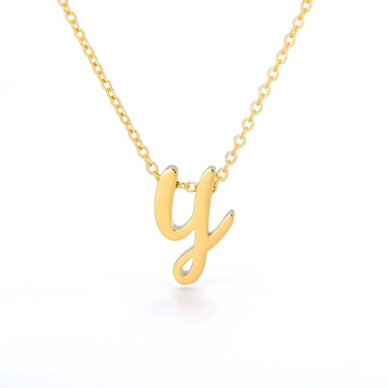 best Vintage Tiny Initial Letter Necklaces For Women Stainless Steel Old English Letter Necklace Birthday Gothic Jewelry Gift Femme shop online at M2K Trends for