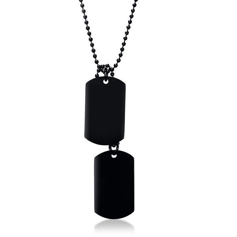 best Vnox Stainless Steel Double Dog Tag Necklace for Men High Polished Pendant ID Men Jewelry 24" Chain Necklace 0 shop online at M2K Trends for