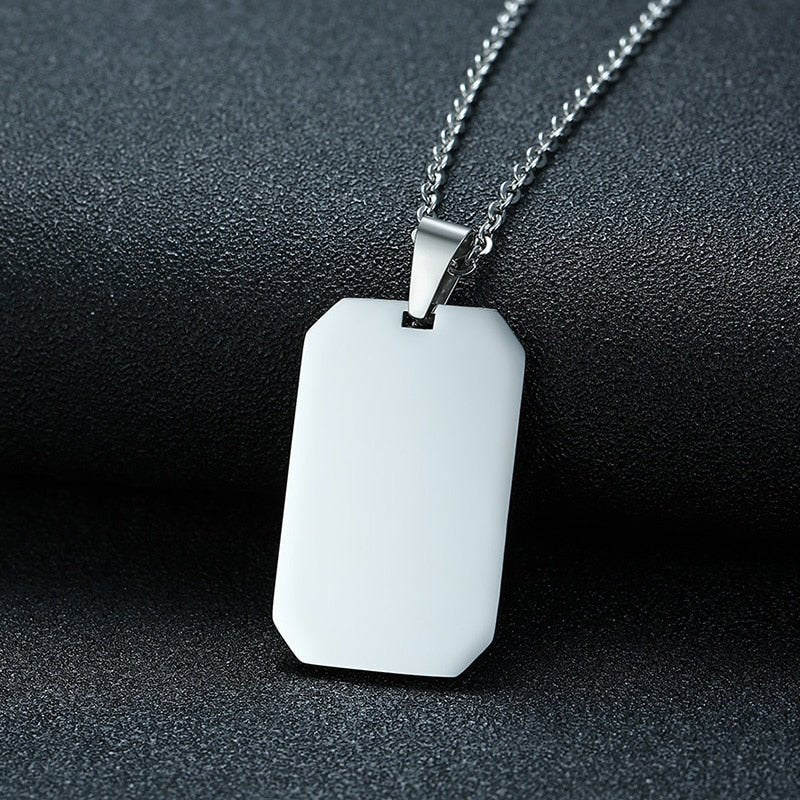 best Vnox Stainless Steel Double Dog Tag Necklace for Men High Polished Pendant ID Men Jewelry 24" Chain Necklace 0 shop online at M2K Trends for