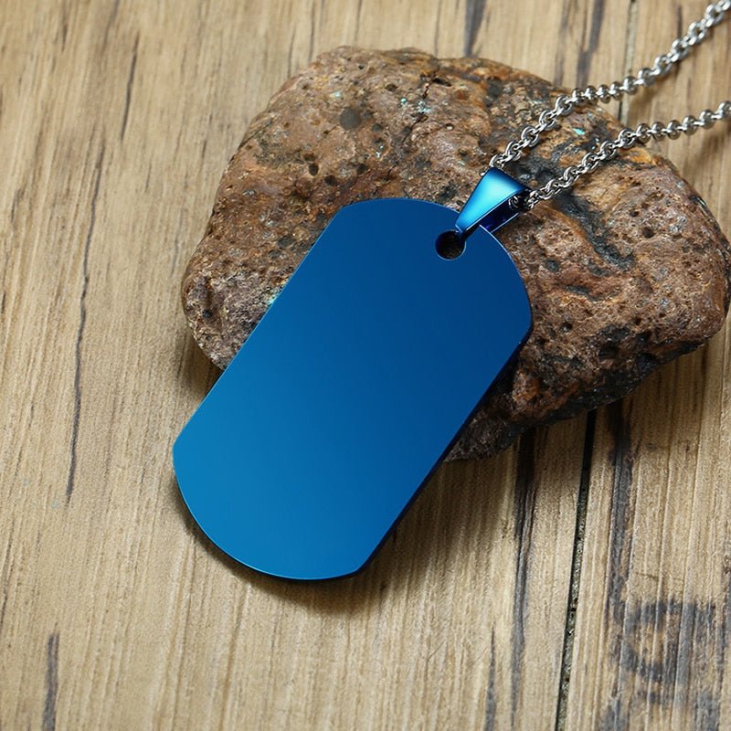 best Vnox Stainless Steel Double Dog Tag Necklace for Men High Polished Pendant ID Men Jewelry 24" Chain Necklace 0 shop online at M2K Trends for