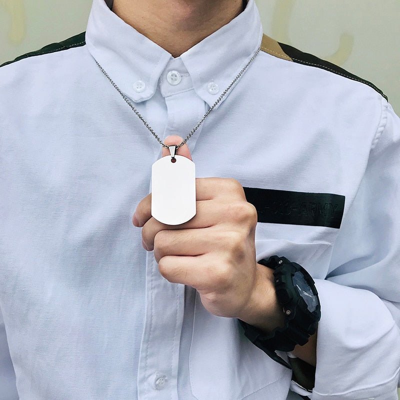 best Vnox Stainless Steel Double Dog Tag Necklace for Men High Polished Pendant ID Men Jewelry 24" Chain Necklace 0 shop online at M2K Trends for