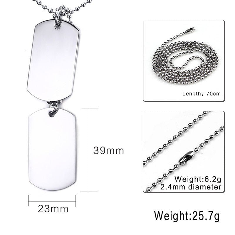 best Vnox Stainless Steel Double Dog Tag Necklace for Men High Polished Pendant ID Men Jewelry 24" Chain Necklace 0 shop online at M2K Trends for