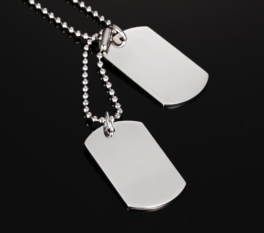 best Vnox Stainless Steel Double Dog Tag Necklace for Men High Polished Pendant ID Men Jewelry 24" Chain Necklace 0 shop online at M2K Trends for