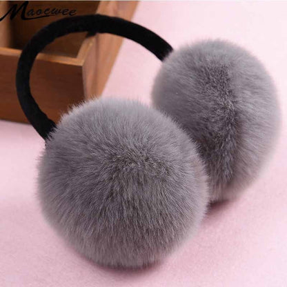 best Winter Earmuff Rabbit Women Fur Earmuffs Winter Ear Warmers Large Plush Girls And Boys Ear Warmers Earmuffs Accessories shop online at M2K Trends for ear warmer