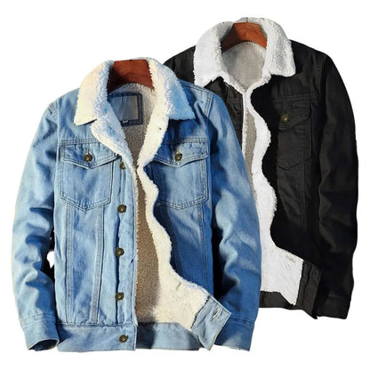 best Winter Mens Denim Jackets Fashion Men Fleece Thick Warm Jeans Jacket Men Casual Slim Outwear Windbreaker Cowboy Coats shop online at M2K Trends for