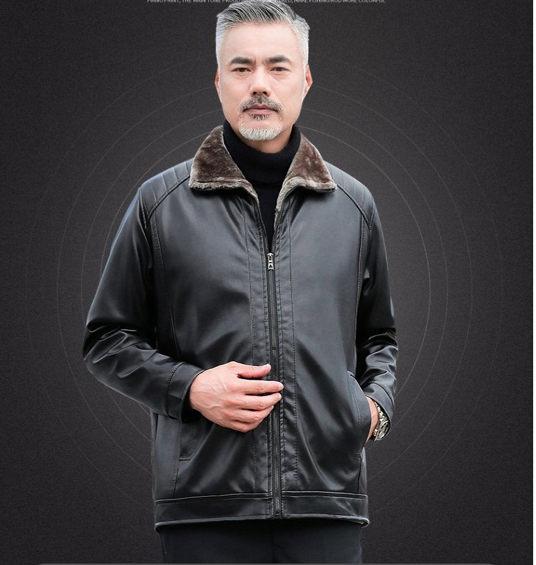 best Winter Middle Aged Men PU Wallet Jacket 0 shop online at M2K Trends for