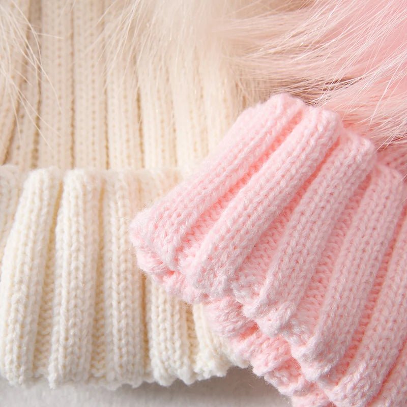 best Winter Real Fur Ball Beanie Hat for Women Ladies Fluffy Double Natural Raccoon Fur Pom Pom Skullies Beanie Hat With 2 Fur Pompom shop online at M2K Trends for