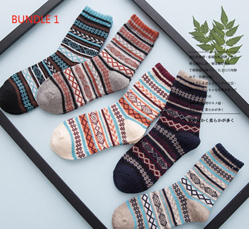 best Winter Thick Warm Stripe Wool Socks Casual Sock Business Socks 0 shop online at M2K Trends for