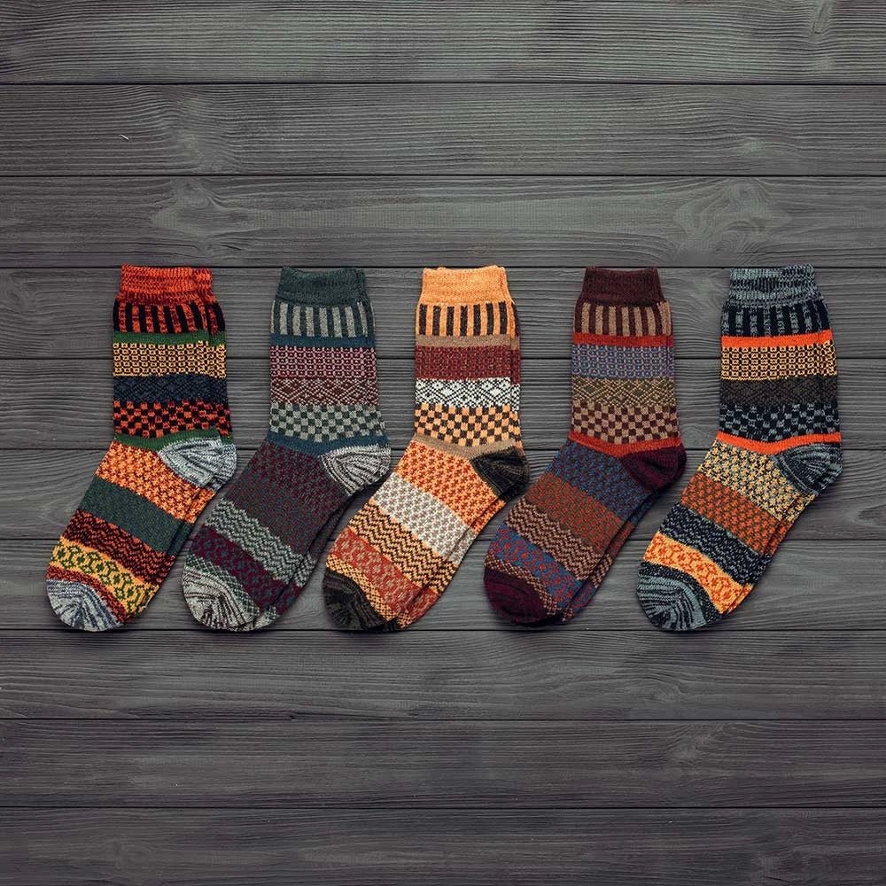 best Winter Thick Warm Stripe Wool Socks Casual Sock Business Socks 0 shop online at M2K Trends for