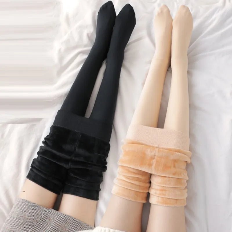 best Winter Warm Leggings Women's Thermal Pants Polar Pantyhose Sock Lined Pants Velvet Tights Skin Effect High Waist Wool Leggings shop online at M2K Trends for