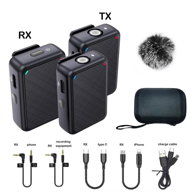 best Wireless Lavalier Recording Microphone Dual Channel Lapel Mic System with 98ft for Smartphone DSLR Camera DV Vlog YouTube Live shop online at M2K Trends for