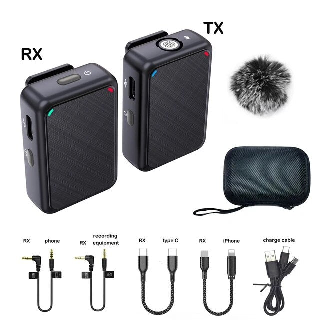 best Wireless Lavalier Recording Microphone Dual Channel Lapel Mic System with 98ft for Smartphone DSLR Camera DV Vlog YouTube Live shop online at M2K Trends for