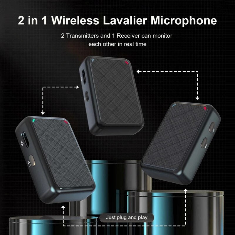 best Wireless Lavalier Recording Microphone Dual Channel Lapel Mic System with 98ft for Smartphone DSLR Camera DV Vlog YouTube Live shop online at M2K Trends for
