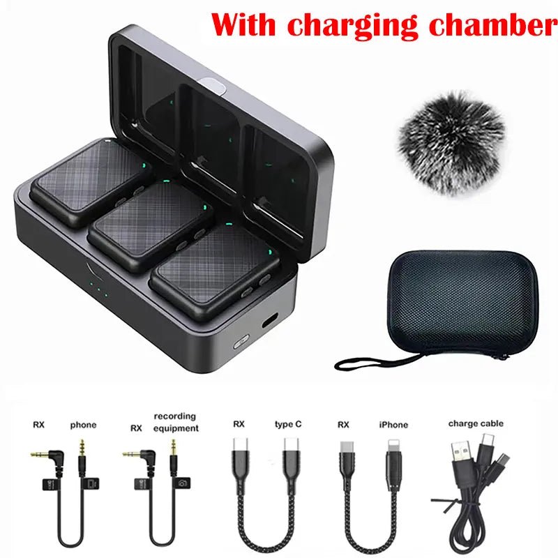 best Wireless Lavalier Recording Microphone Dual Channel Lapel Mic System with 98ft for Smartphone DSLR Camera DV Vlog YouTube Live shop online at M2K Trends for