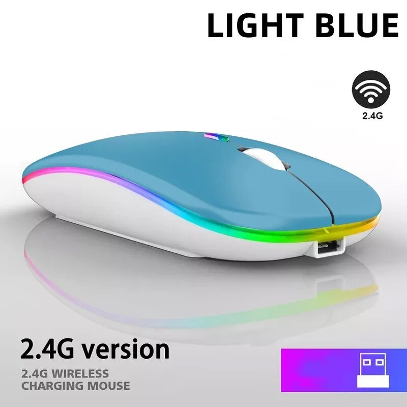 best Wireless Mouse 2.4G Bluetooth Mice for Macbook Samsung Laptop Silent Ergonomic Rechargeable Mice with LED Backlit USB Mice shop online at M2K Trends for