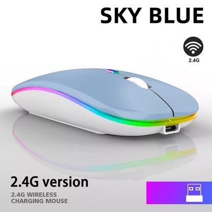 best Wireless Mouse 2.4G Bluetooth Mice for Macbook Samsung Laptop Silent Ergonomic Rechargeable Mice with LED Backlit USB Mice shop online at M2K Trends for