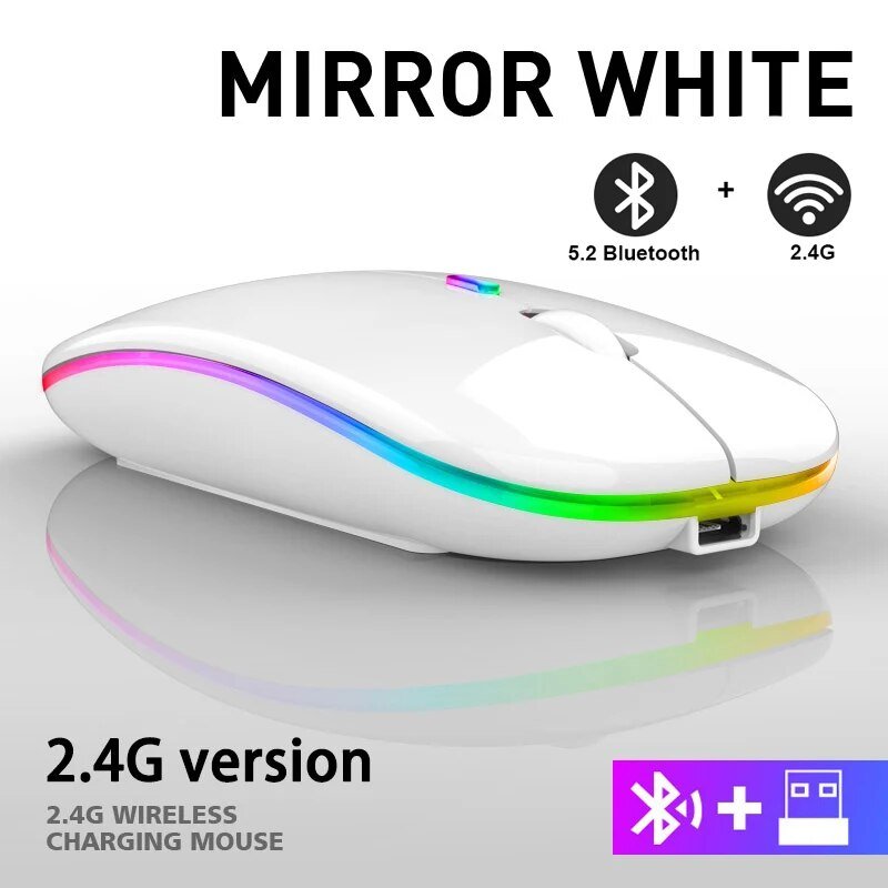 best Wireless Mouse 2.4G Bluetooth Mice for Macbook Samsung Laptop Silent Ergonomic Rechargeable Mice with LED Backlit USB Mice shop online at M2K Trends for