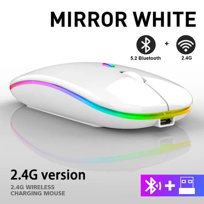 best Wireless Mouse 2.4G Bluetooth Mice for Macbook Samsung Laptop Silent Ergonomic Rechargeable Mice with LED Backlit USB Mice shop online at M2K Trends for