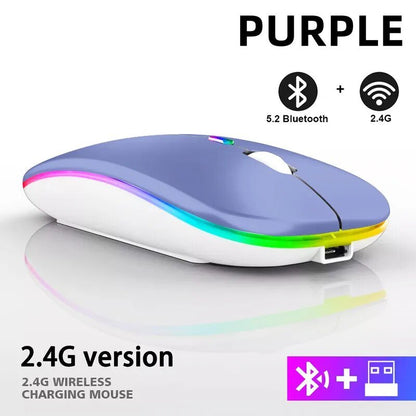 best Wireless Mouse 2.4G Bluetooth Mice for Macbook Samsung Laptop Silent Ergonomic Rechargeable Mice with LED Backlit USB Mice shop online at M2K Trends for