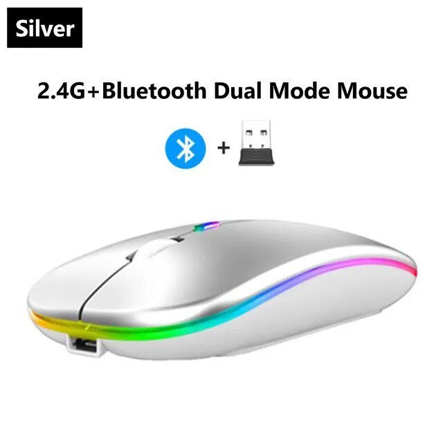 best Wireless Mouse 2.4G Bluetooth Mice for Macbook Samsung Laptop Silent Ergonomic Rechargeable Mice with LED Backlit USB Mice shop online at M2K Trends for