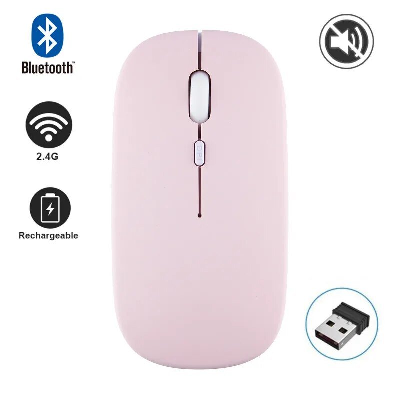 best Wireless Mouse 2.4G Bluetooth Mice for Macbook Samsung Laptop Silent Ergonomic Rechargeable Mice with LED Backlit USB Mice shop online at M2K Trends for