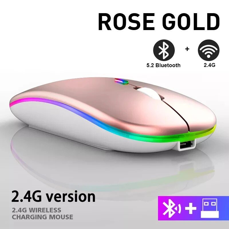 best Wireless Mouse 2.4G Bluetooth Mice for Macbook Samsung Laptop Silent Ergonomic Rechargeable Mice with LED Backlit USB Mice shop online at M2K Trends for