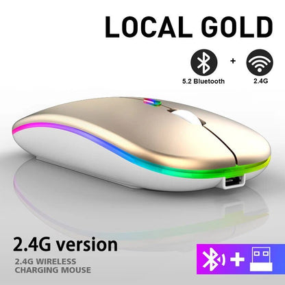 best Wireless Mouse 2.4G Bluetooth Mice for Macbook Samsung Laptop Silent Ergonomic Rechargeable Mice with LED Backlit USB Mice shop online at M2K Trends for