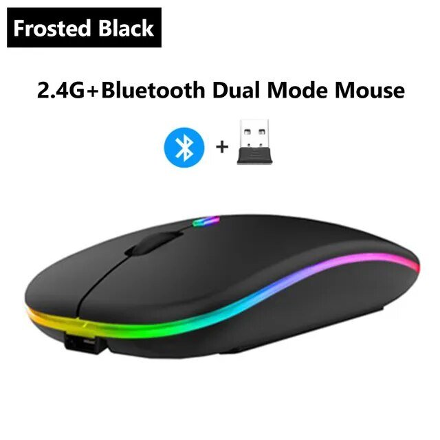 best Wireless Mouse 2.4G Bluetooth Mice for Macbook Samsung Laptop Silent Ergonomic Rechargeable Mice with LED Backlit USB Mice shop online at M2K Trends for