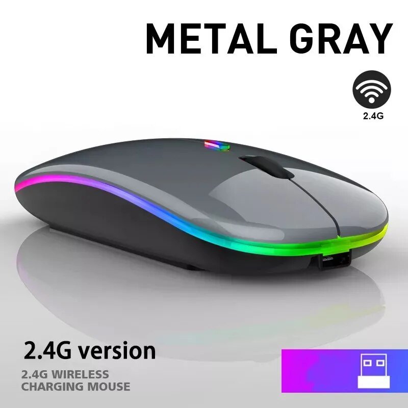 best Wireless Mouse 2.4G Bluetooth Mice for Macbook Samsung Laptop Silent Ergonomic Rechargeable Mice with LED Backlit USB Mice shop online at M2K Trends for