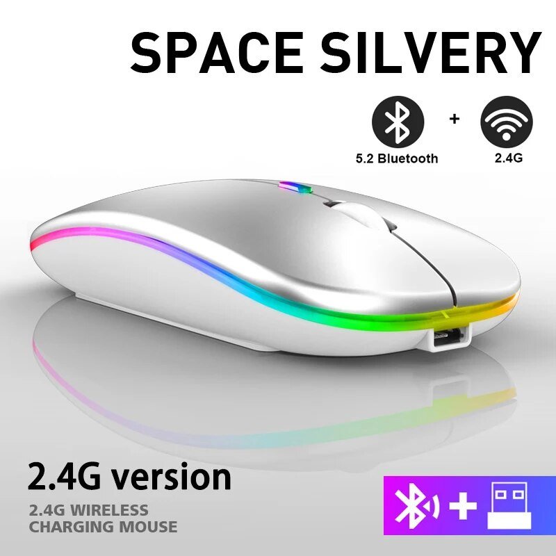 best Wireless Mouse 2.4G Bluetooth Mice for Macbook Samsung Laptop Silent Ergonomic Rechargeable Mice with LED Backlit USB Mice shop online at M2K Trends for