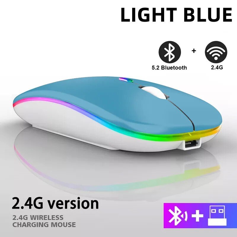 best Wireless Mouse 2.4G Bluetooth Mice for Macbook Samsung Laptop Silent Ergonomic Rechargeable Mice with LED Backlit USB Mice shop online at M2K Trends for