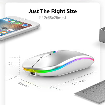 best Wireless Mouse 2.4G Bluetooth Mice for Macbook Samsung Laptop Silent Ergonomic Rechargeable Mice with LED Backlit USB Mice shop online at M2K Trends for