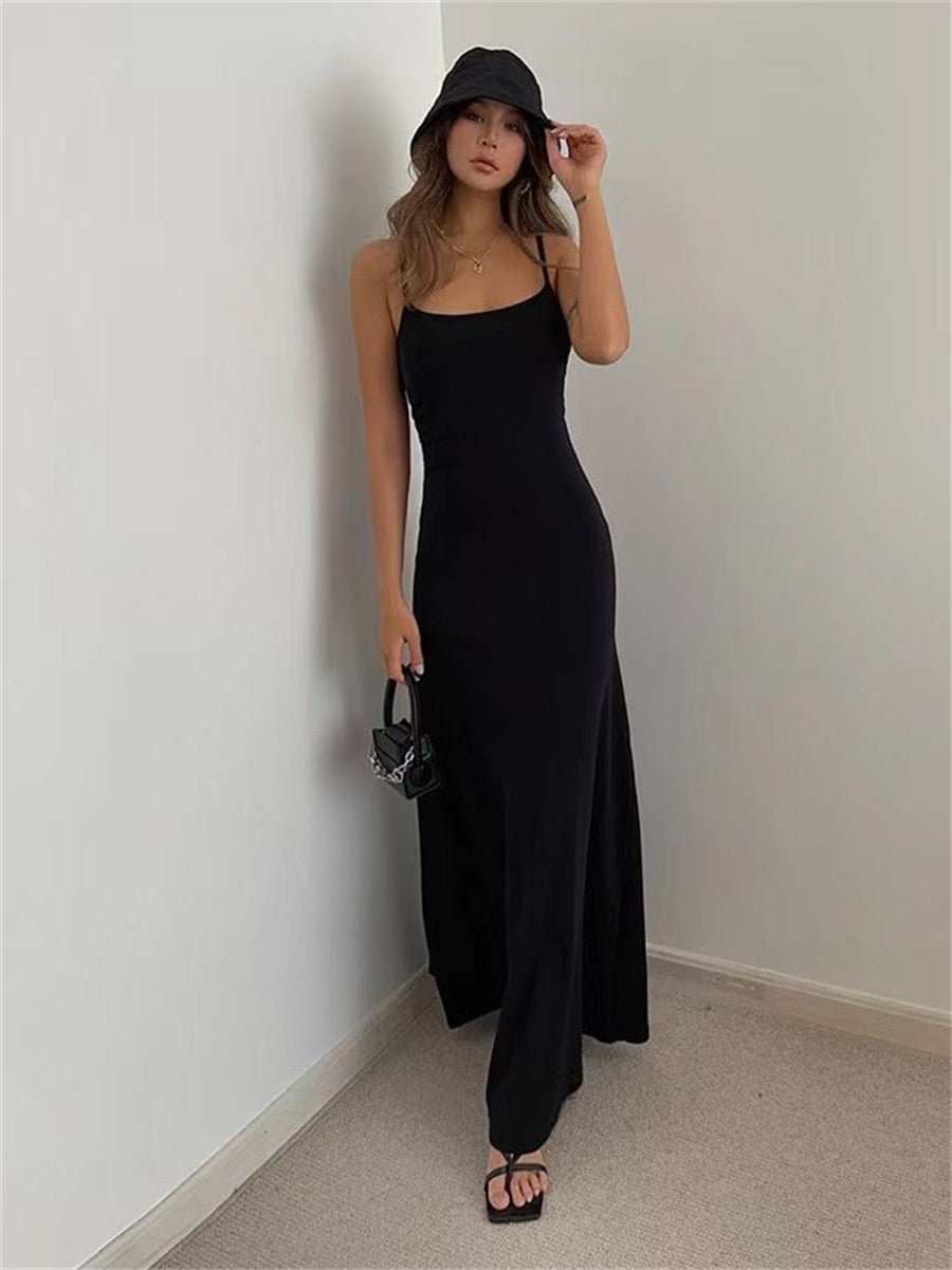 best Woman Spring Summer Style Bodycon Dress Female Sexy Sleeveless Spaghetti Strap Split Sheath Dress Vestidos SS161 0 shop online at M2K Trends for