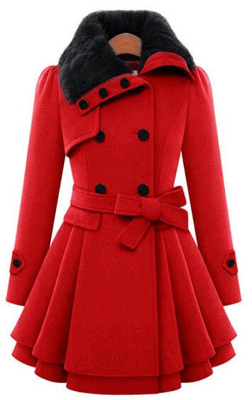 best Women classic Vintage Woolen Coat Double Buckle Slim Trench Coats Lady Fur Collar Peacoat Winter khaki windbreaker Outwear 5XL Jackets & Coats shop online at M2K Trends for Women classic Vintage Woolen Coat Double Buckle Slim Trench Coats Lady Fur Collar Peacoat Winter khaki windbreaker Outwear 5XL