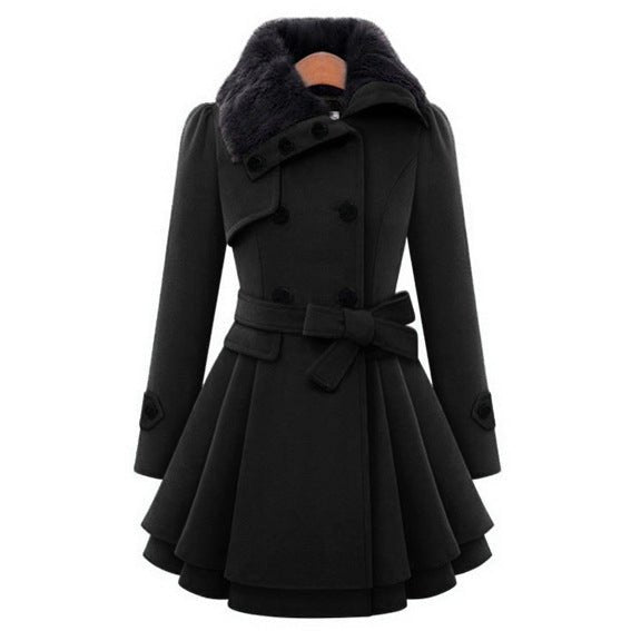 best Women classic Vintage Woolen Coat Double Buckle Slim Trench Coats Lady Fur Collar Peacoat Winter khaki windbreaker Outwear 5XL Jackets & Coats shop online at M2K Trends for Women classic Vintage Woolen Coat Double Buckle Slim Trench Coats Lady Fur Collar Peacoat Winter khaki windbreaker Outwear 5XL