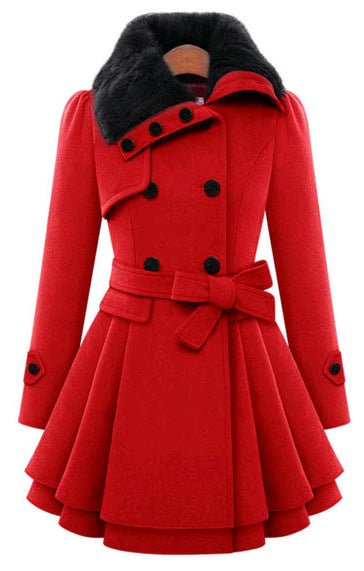 best Women classic Vintage Woolen Coat Double Buckle Slim Trench Coats Lady Fur Collar Peacoat Winter khaki windbreaker Outwear 5XL Jackets & Coats shop online at M2K Trends for Women classic Vintage Woolen Coat Double Buckle Slim Trench Coats Lady Fur Collar Peacoat Winter khaki windbreaker Outwear 5XL