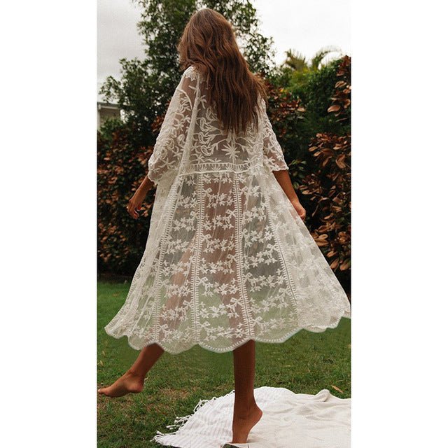 best Women Crochet Beach Knitted Beach Cover Up Dress Tunic Long dress shop online at M2K Trends for