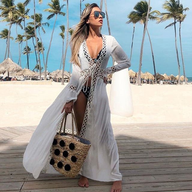 best Women Crochet Beach Knitted Beach Cover Up Dress Tunic Long dress shop online at M2K Trends for