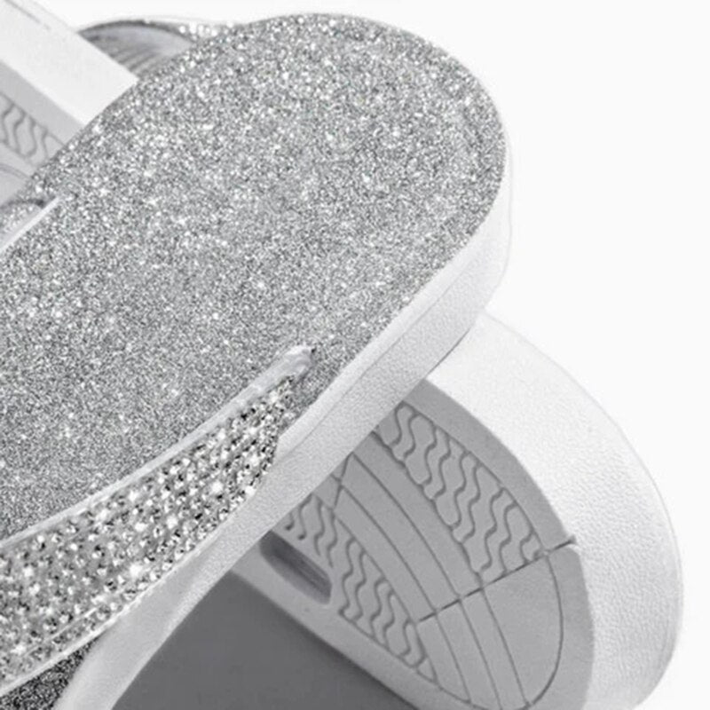 best Women Flip Flop Slippers Slides Bling Rhinestone Ladies Shoes Casual Summer Flat Female Crystal Glitter Woman Plus Size 2023 slippers shop online at M2K Trends for