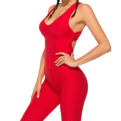 best Women Halter Yoga Set Black Activewear sexy bandage sleeveless Jumpsuit skinny rompers solid elastic bodycon fitness Sport Suits 0 shop online at M2K Trends for