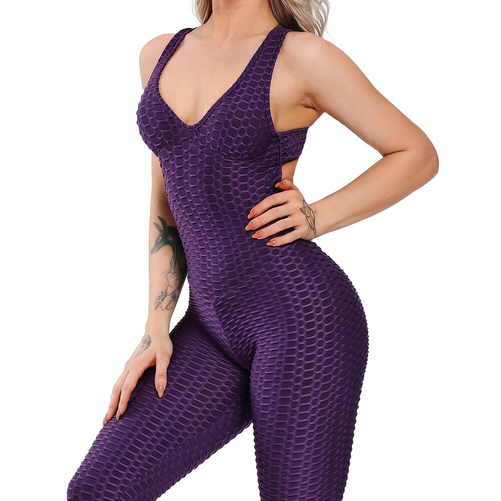 best Women Halter Yoga Set Black Activewear sexy bandage sleeveless Jumpsuit skinny rompers solid elastic bodycon fitness Sport Suits 0 shop online at M2K Trends for