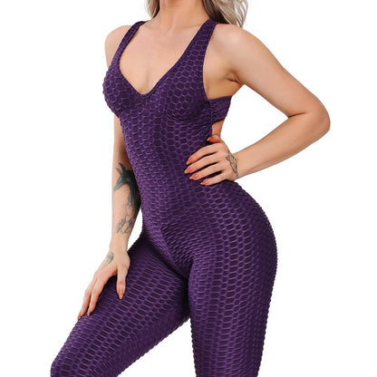 best Women Halter Yoga Set Black Activewear sexy bandage sleeveless Jumpsuit skinny rompers solid elastic bodycon fitness Sport Suits 0 shop online at M2K Trends for