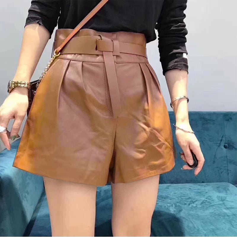 best Women Harajuku Genuine Leather shorts 0 shop online at M2K Trends for